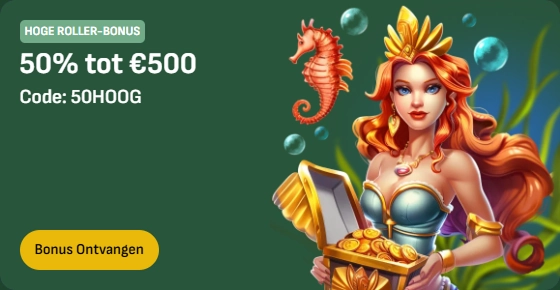 Hoge Roller Bonus: 50% tot €500, code 50HOOG