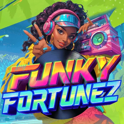 Funky Fortunez slot met retro boombox en vinylplaat